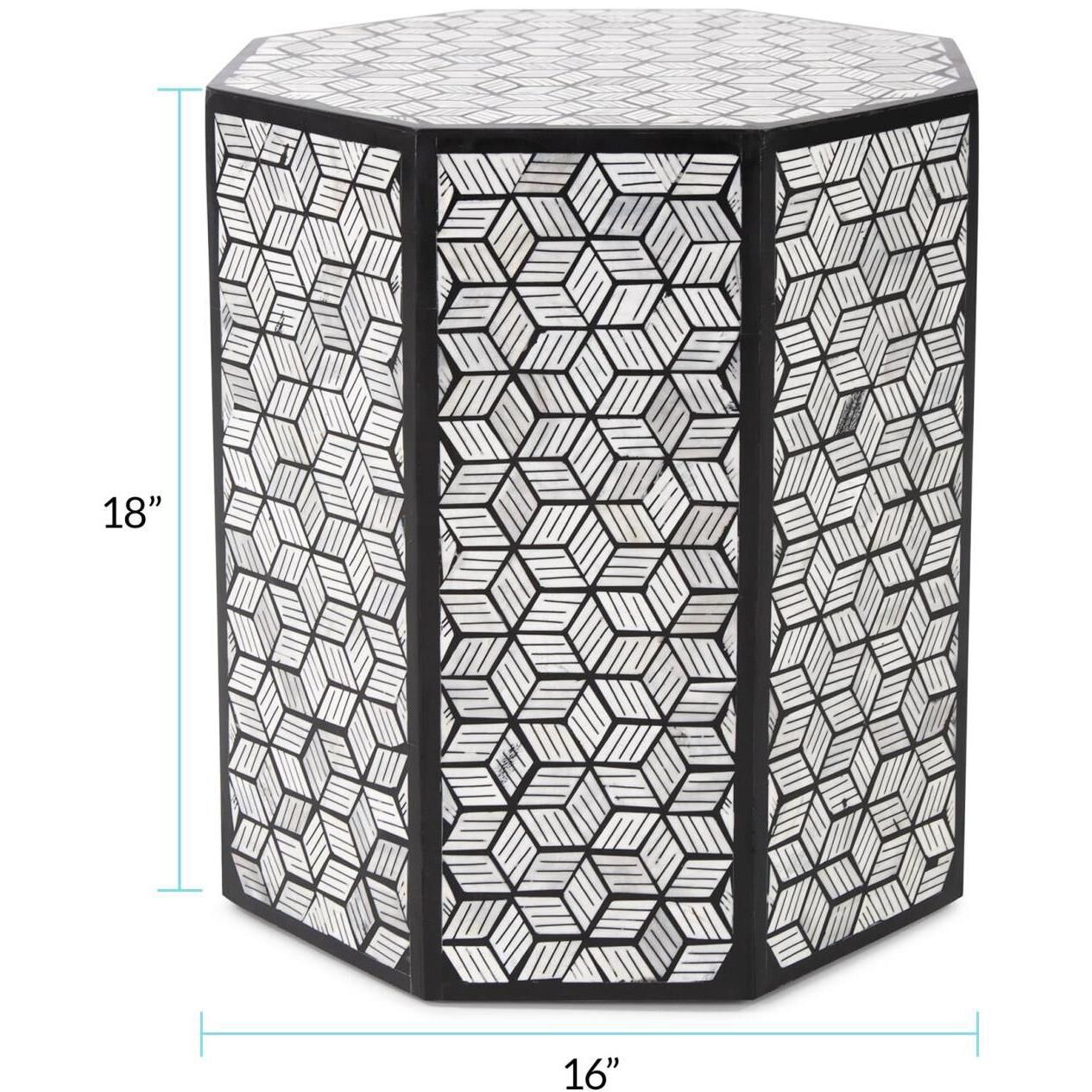 Avanti 18 X 16 inch Black and White End Table